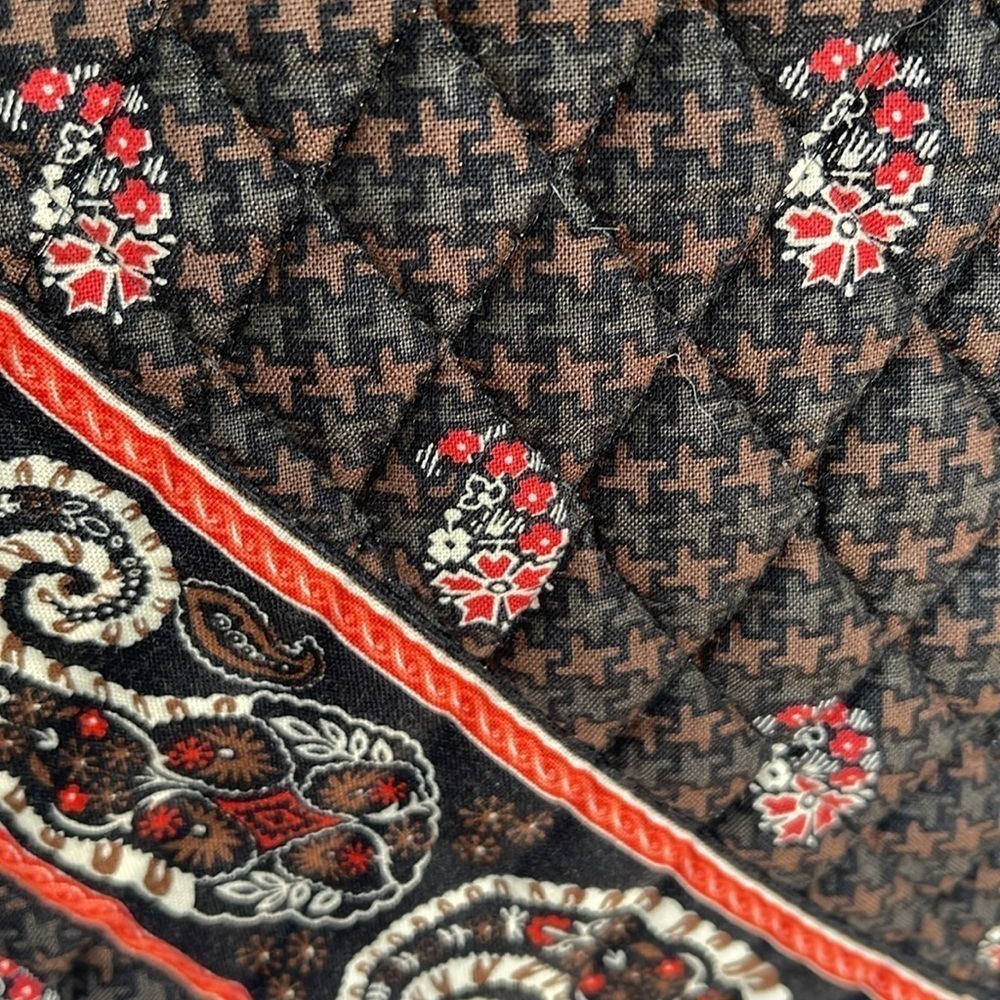 Vera Bradley Messenger Bag Brown & Black Houndstooth Paisley - Picture 3 of 9